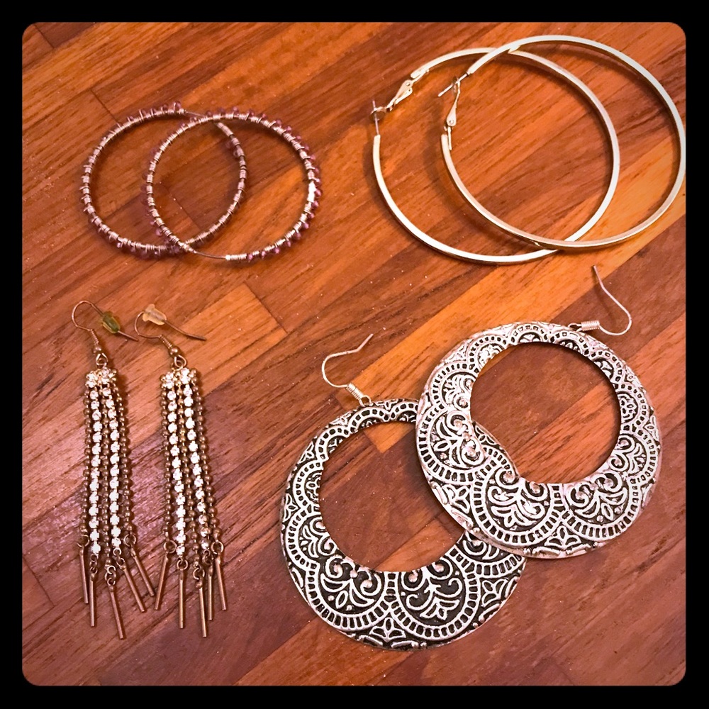 Glam large earrings bundle
